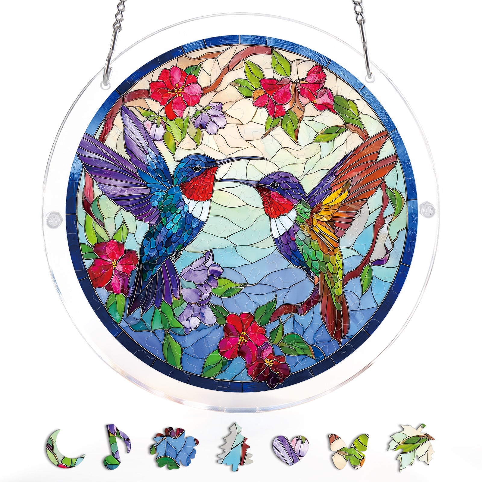 Hummingbird Bloomscape - Acrylic Window Suncatcher
