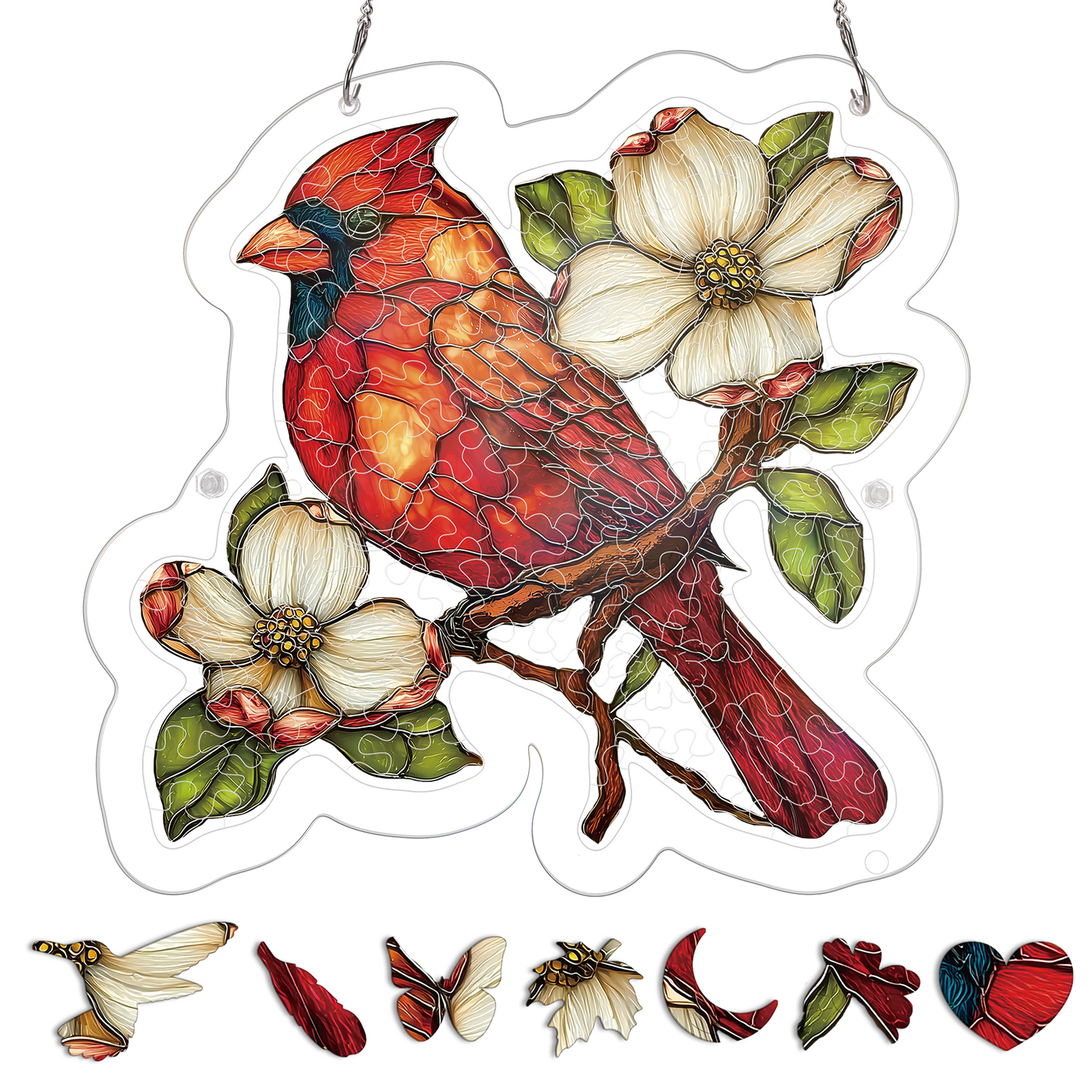 Magnolia Cardinal - Acrylic Window Suncatcher