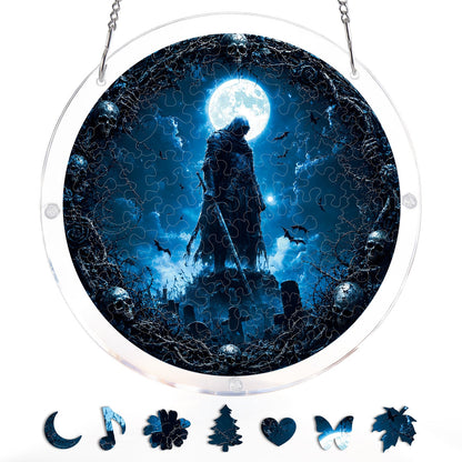 Moonlit Guardian - Acrylic Window Suncatcher