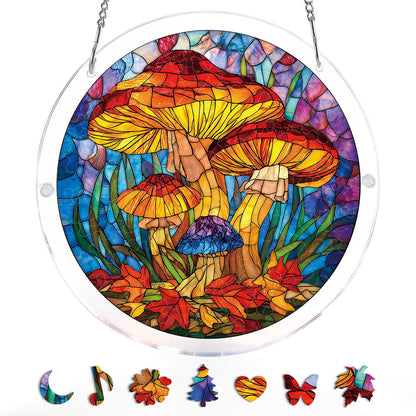 Mystic Mushroom Forest - Acrylic Window Suncatcher