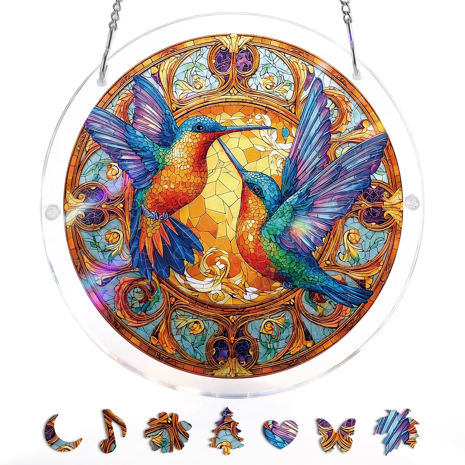 Twin Wings of Radiance - Acrylic Window Suncatcher