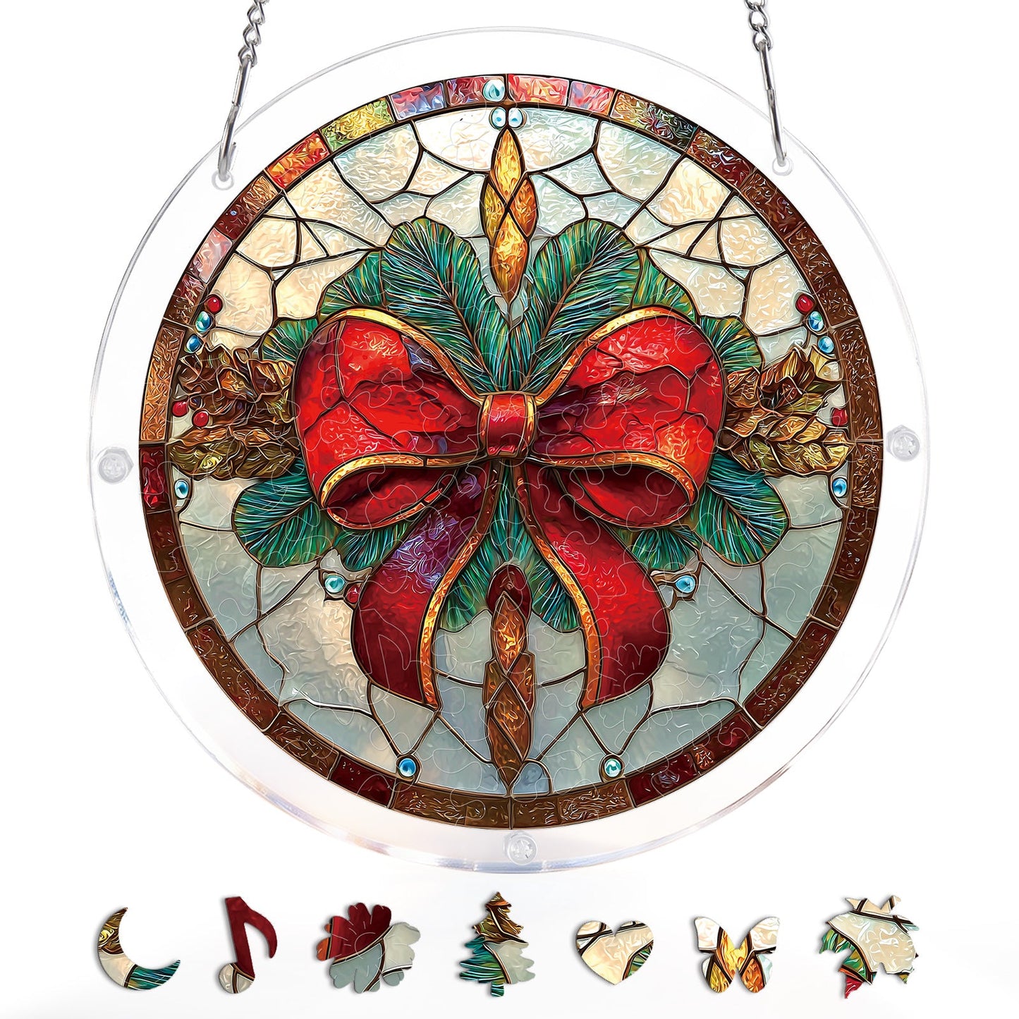 Christmas Bow - Acrylic Window Suncatcher