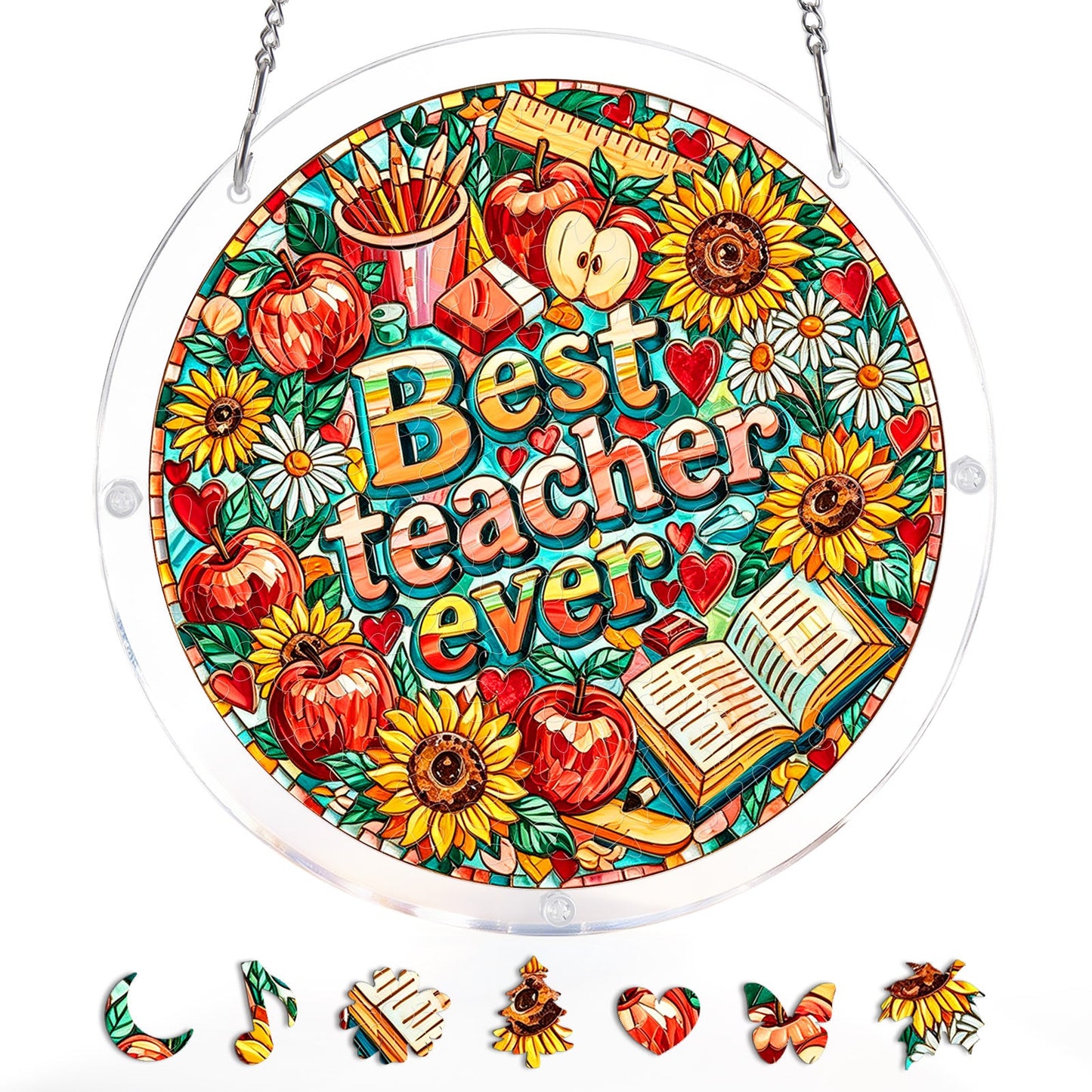 Best Teacher Ever - Acrylic Window Suncatcher