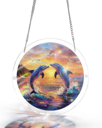 Dolphin Love Song - Acrylic Window Suncatcher