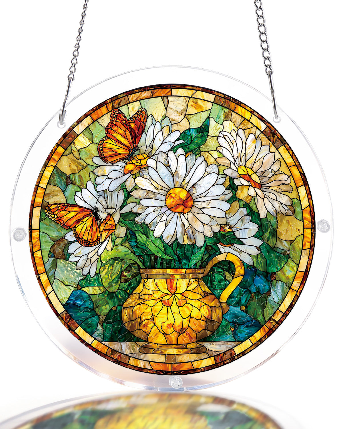 Daisy Butterfly Garden - Acrylic Window Suncatcher