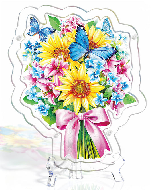 Acrylic Tabletop Sunflower Butterfly Bouquet - Acrylic Window Suncatcher