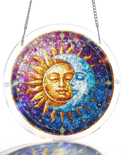 Sun and Moon in Harmony - Acrylic Window Suncatcher