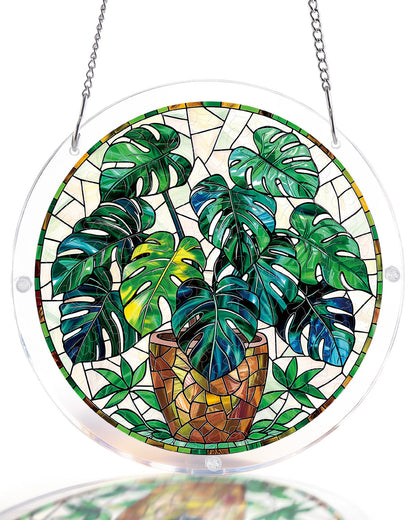 Monstera Greenery - Acrylic Window Suncatcher