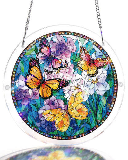 Butterflies in Bloom - Acrylic Window Suncatcher