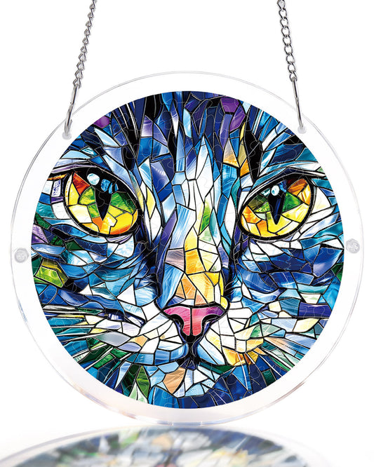 Mosaic Cat - Acrylic Window Suncatcher