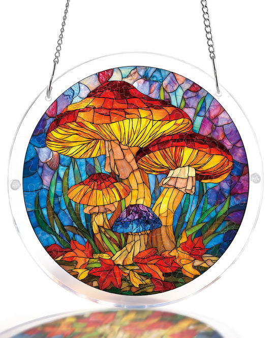 Mystic Mushroom Forest - Acrylic Window Suncatcher