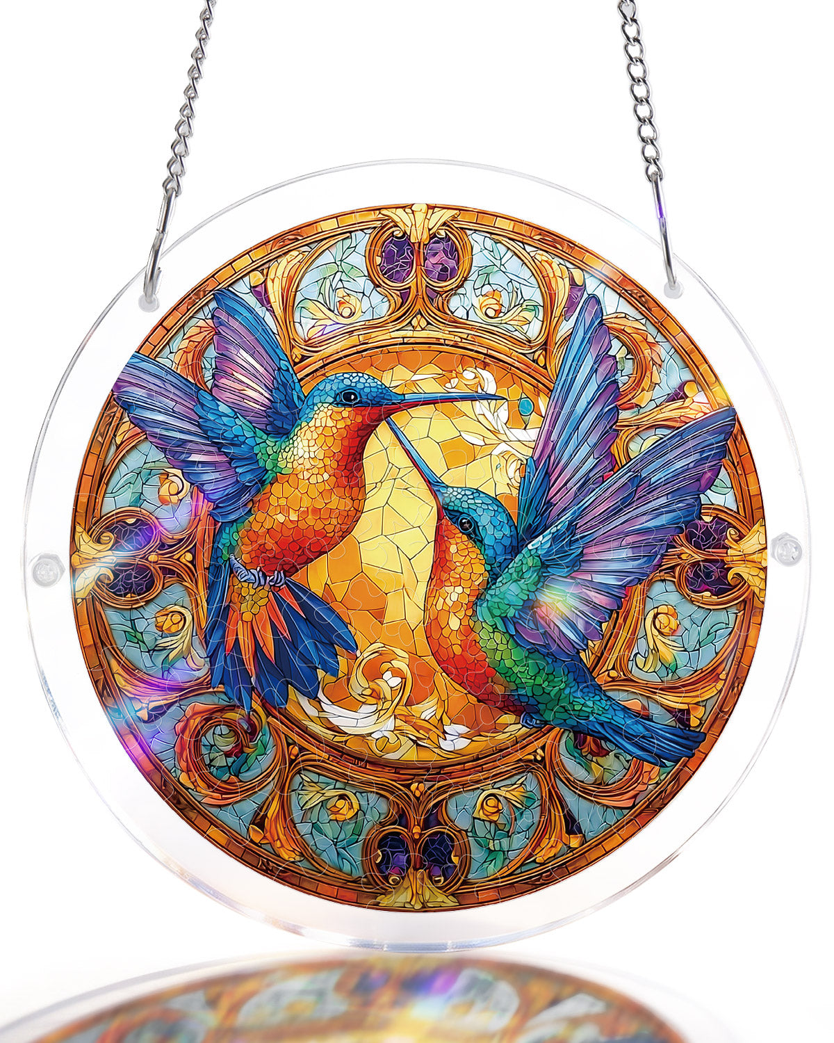 Twin Wings of Radiance - Acrylic Window Suncatcher