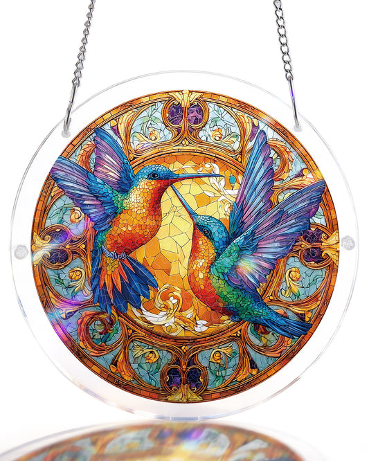 Twin Wings of Radiance - Acrylic Window Suncatcher