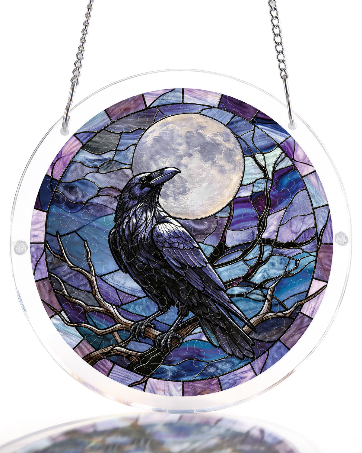Moonlit Raven - Acrylic Window Suncatcher