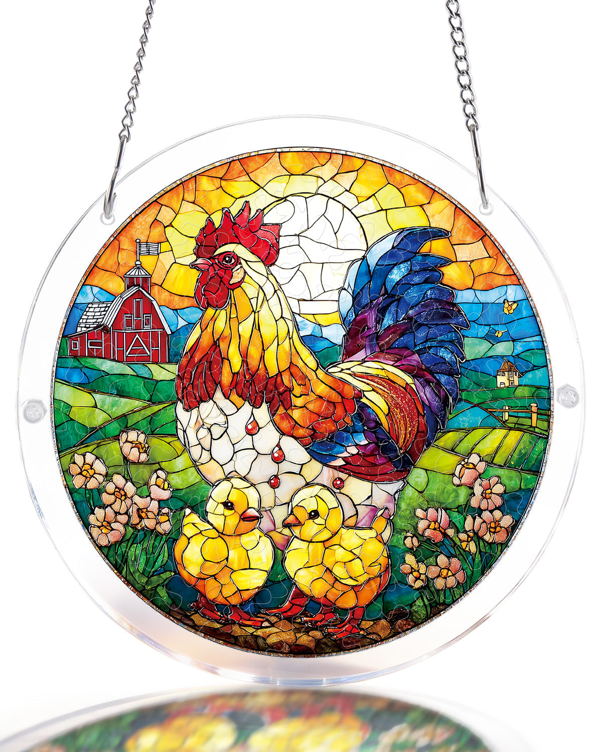 Golden Dawn Rooster - Acrylic Window Suncatcher