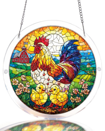 Golden Dawn Rooster - Acrylic Window Suncatcher