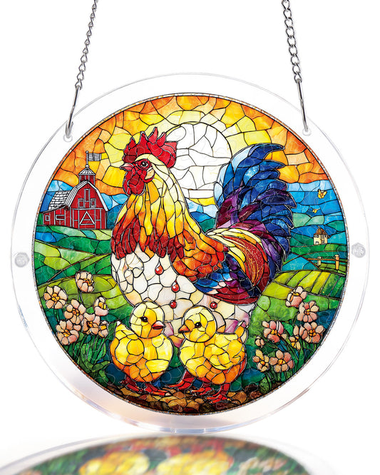 Golden Dawn Rooster - Acrylic Window Suncatcher