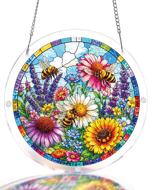 Bee Garden Bloom - Acrylic Window Suncatcher