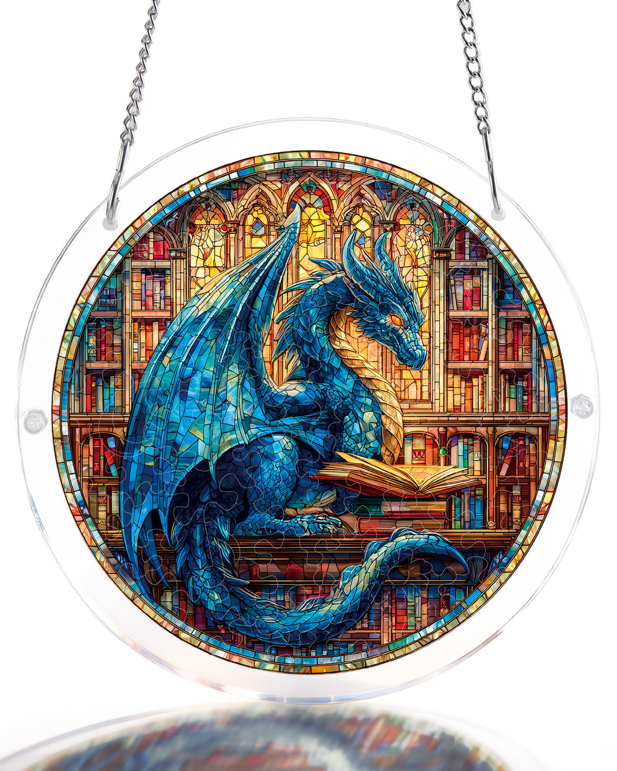 The Blue Dragon Library - Acrylic Window Suncatcher