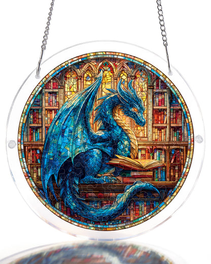 The Blue Dragon Library - Acrylic Window Suncatcher