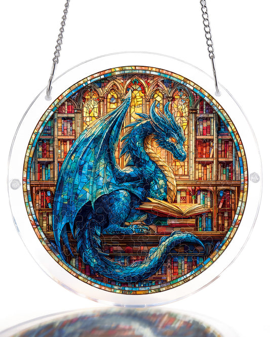 The Blue Dragon Library - Acrylic Window Suncatcher