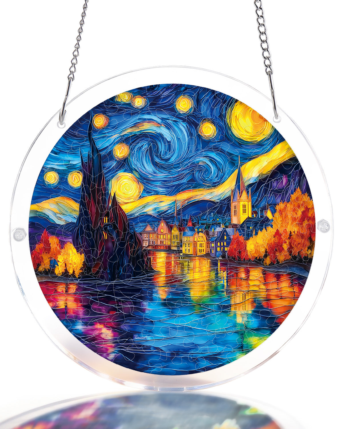 Starlit Village - Acrylic Window Suncatcher