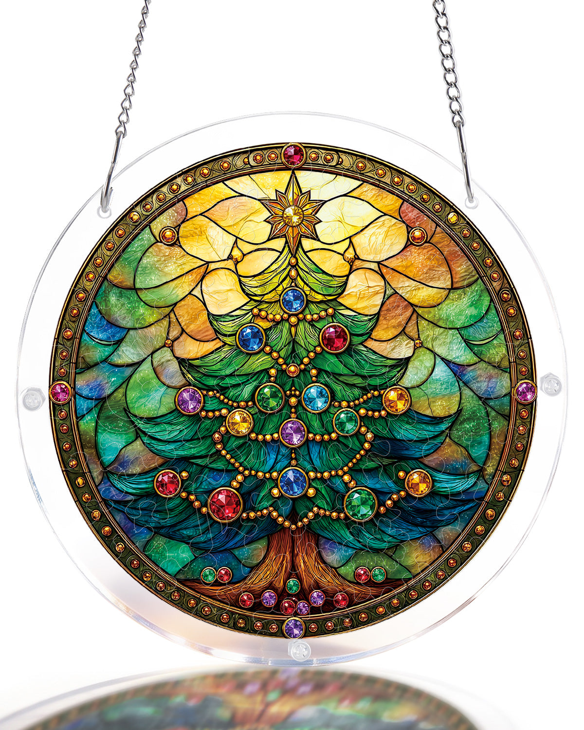 Jeweled Christmas Tree - Acrylic Window Suncatcher