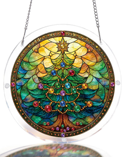 Jeweled Christmas Tree - Acrylic Window Suncatcher
