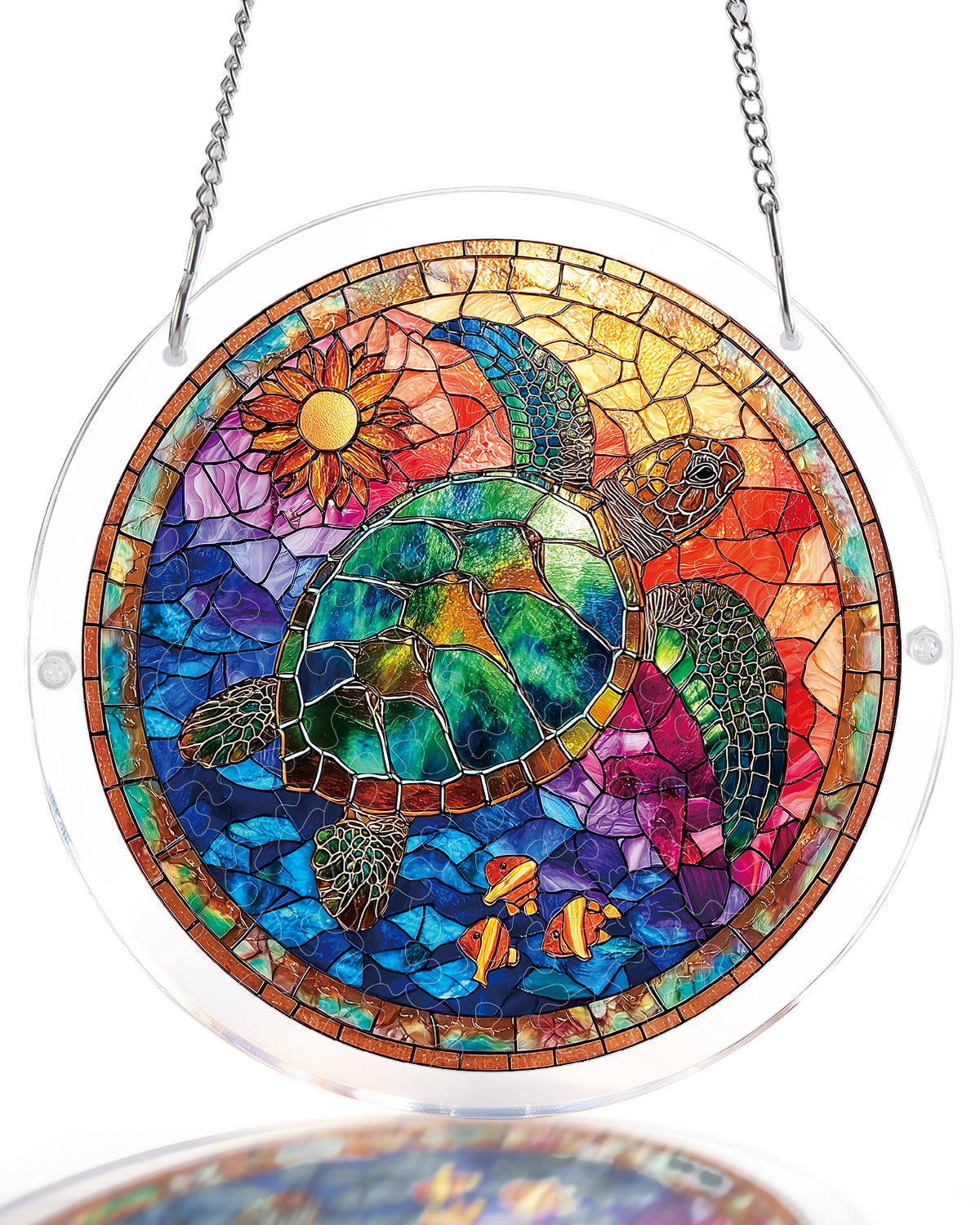 Stained Glass Sea Turtle - Acrylic Window Suncatcher