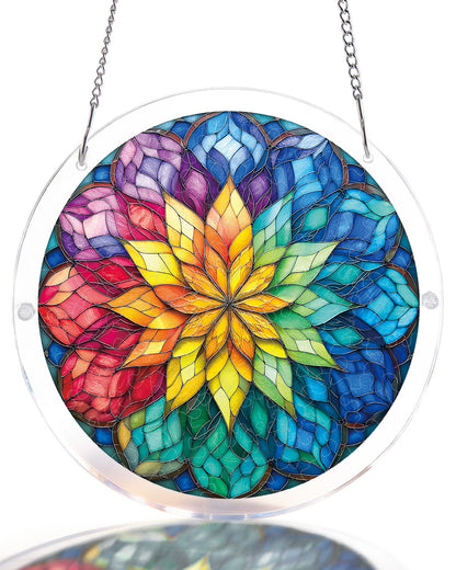 Radiant Flower Wheel - Acrylic Window Suncatcher