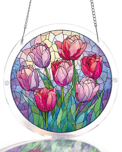 Morning Glow Tulips - Acrylic Window Suncatcher