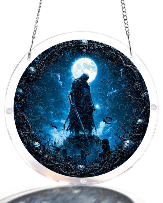Moonlit Guardian - Acrylic Window Suncatcher