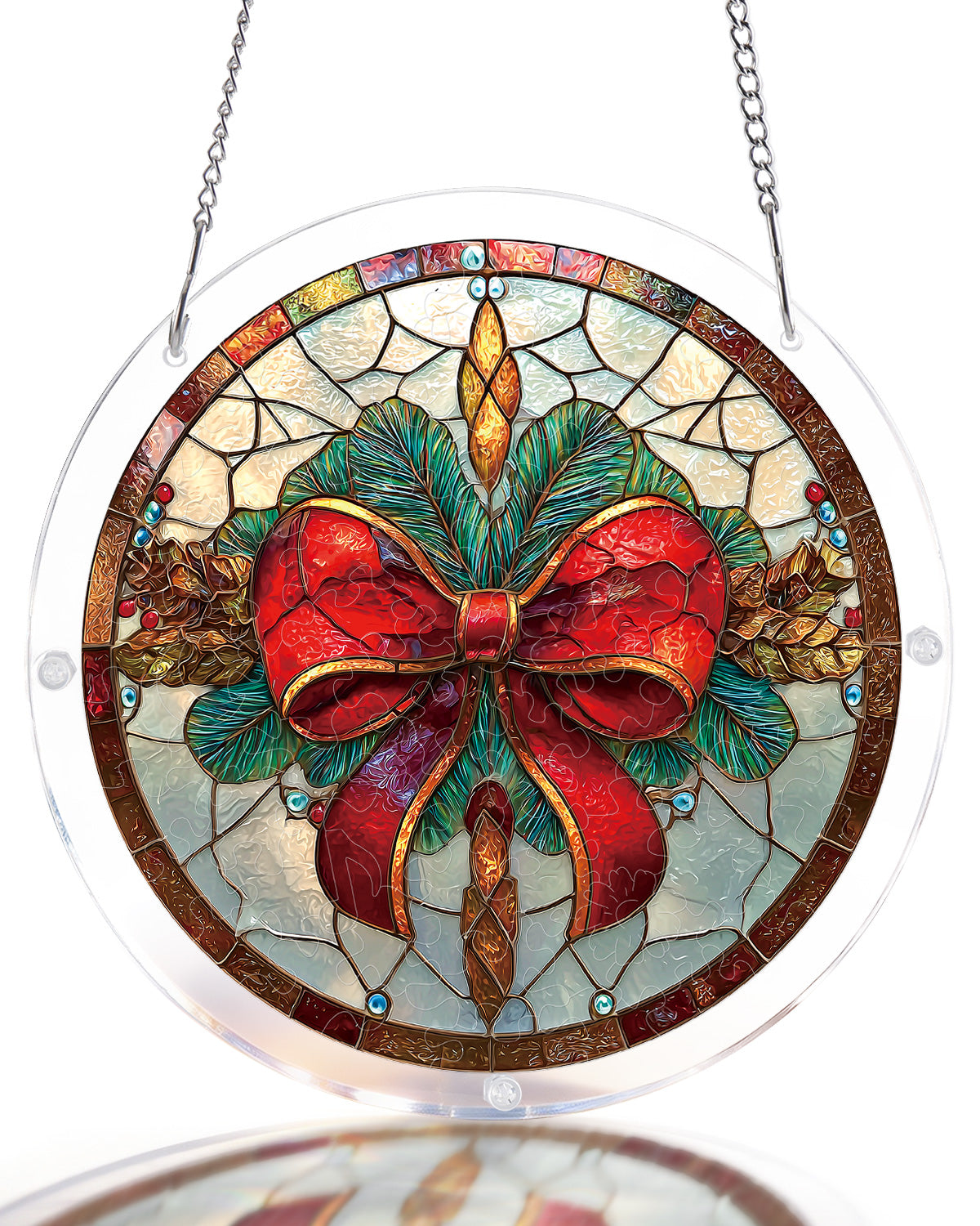 Christmas Bow - Acrylic Window Suncatcher