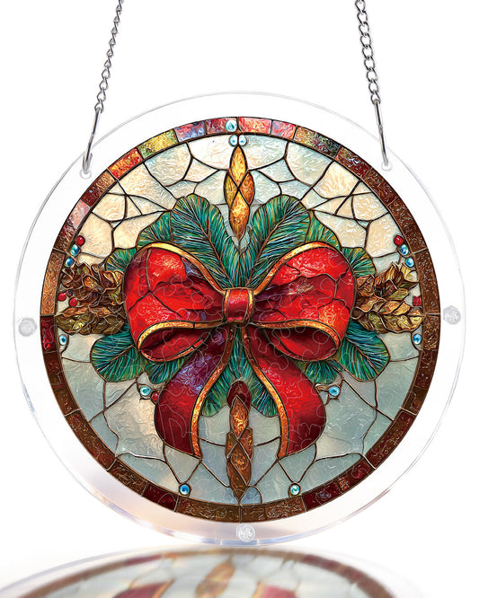 Christmas Bow - Acrylic Window Suncatcher