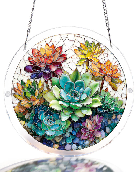 Dreamy Succulent Garden - Acrylic Window Suncatcher