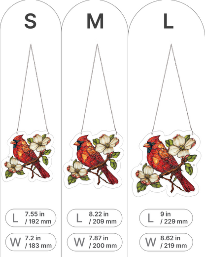 Magnolia Cardinal - Acrylic Window Suncatcher