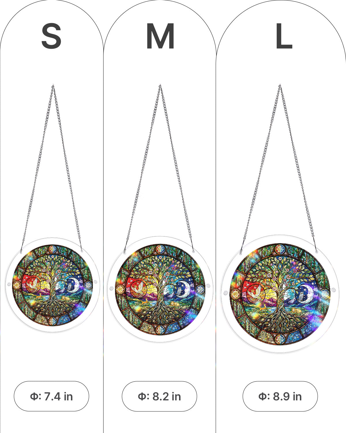 Tree of Day and Night - Acrylic Window Suncatcher