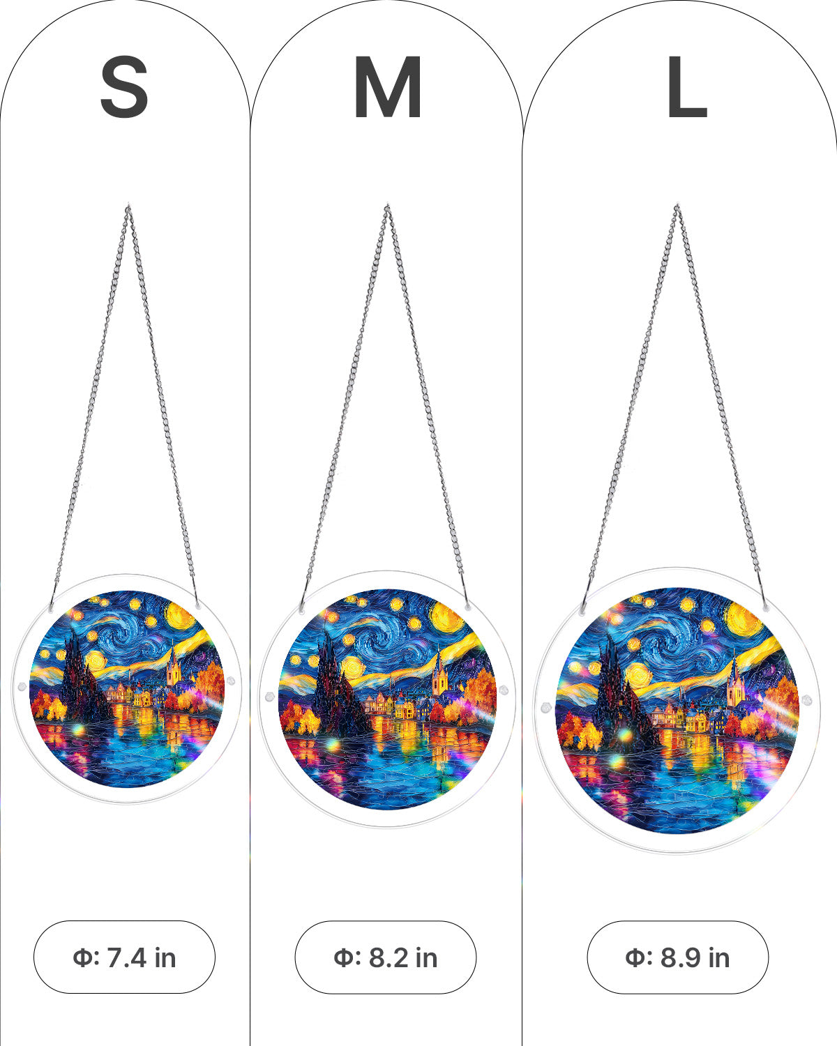 Starlit Village - Acrylic Window Suncatcher