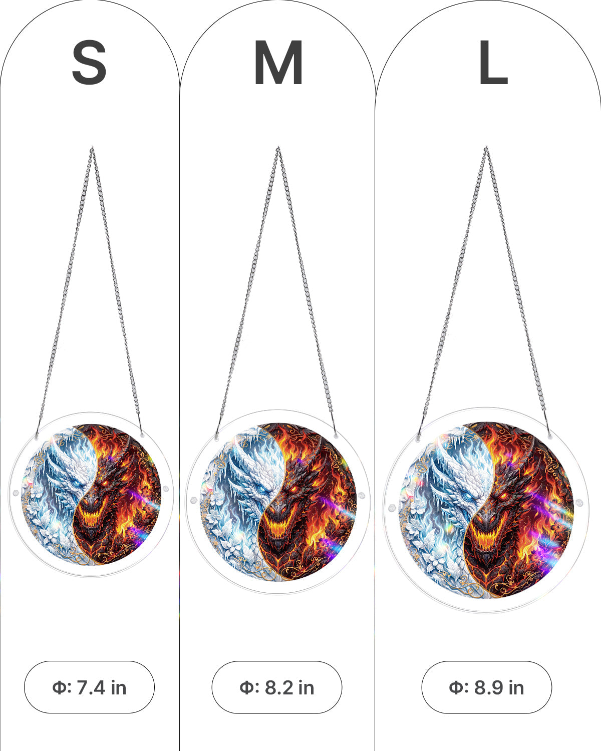 Twin Dragon Realm - Acrylic Window Suncatcher