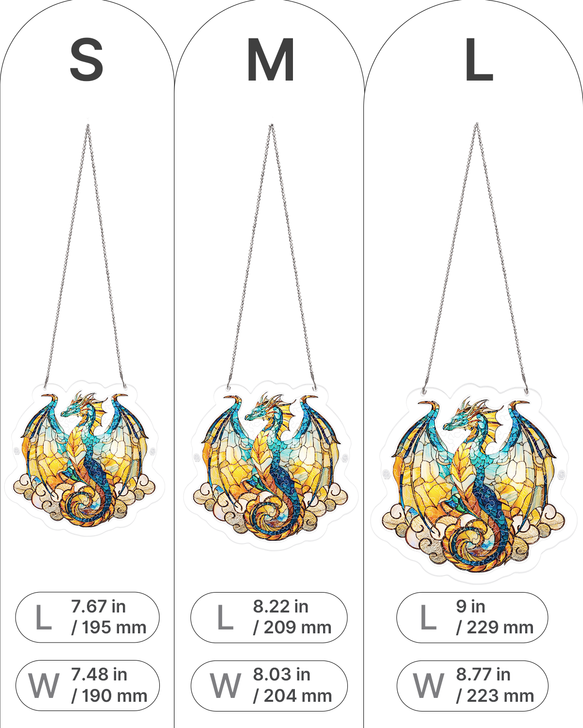 Oceanfire Dragon - Acrylic Window Suncatcher
