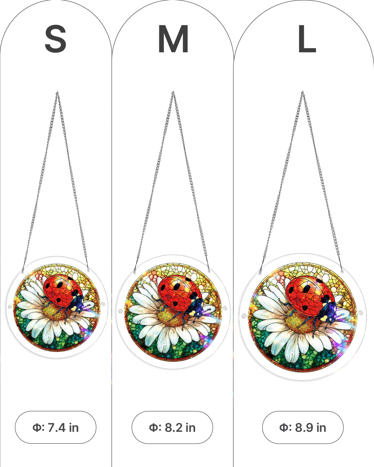 Ladybug on Daisy - Acrylic Window Suncatcher