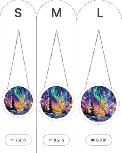 Snowy Aurora Night - Acrylic Window Suncatcher