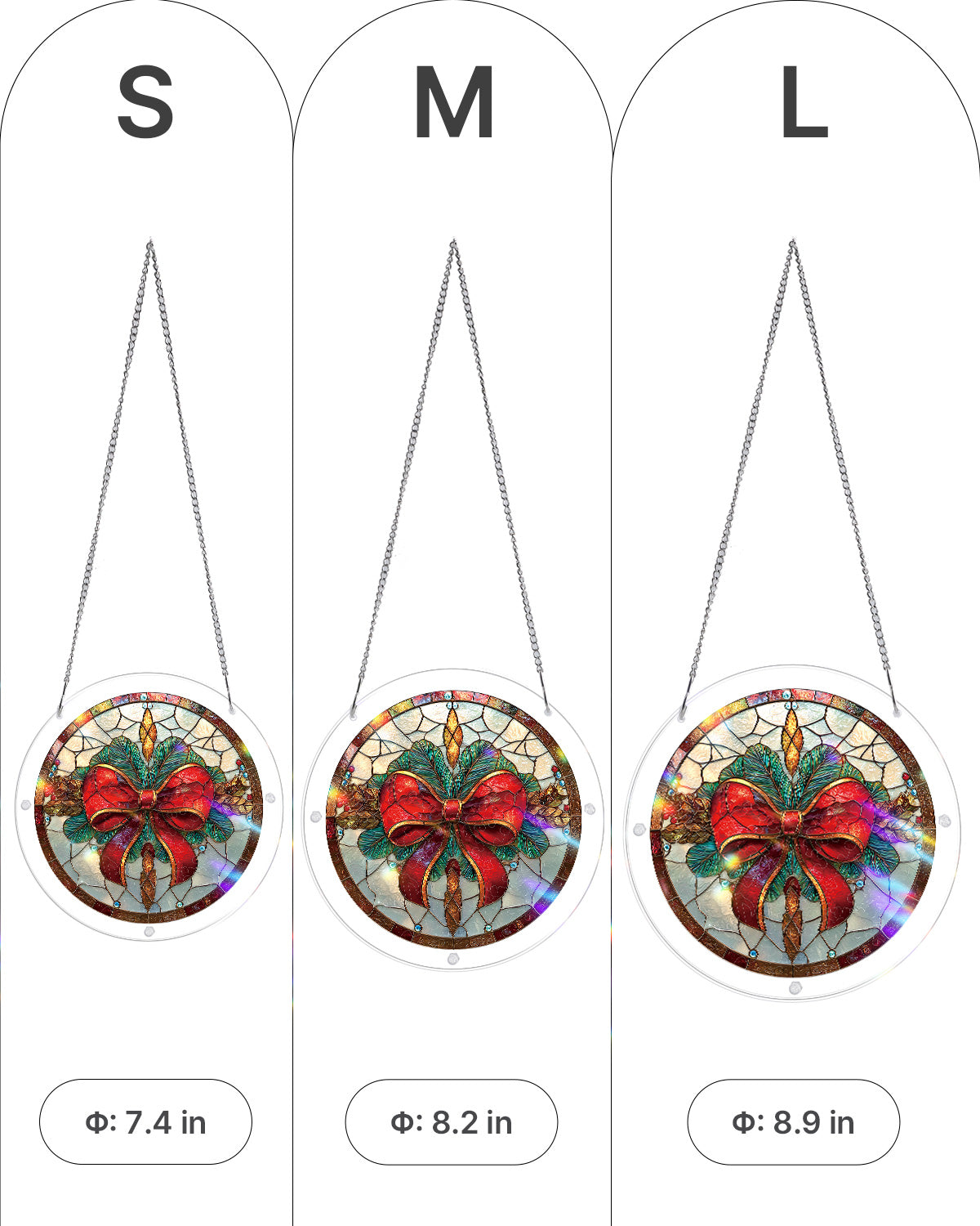 Christmas Bow - Acrylic Window Suncatcher