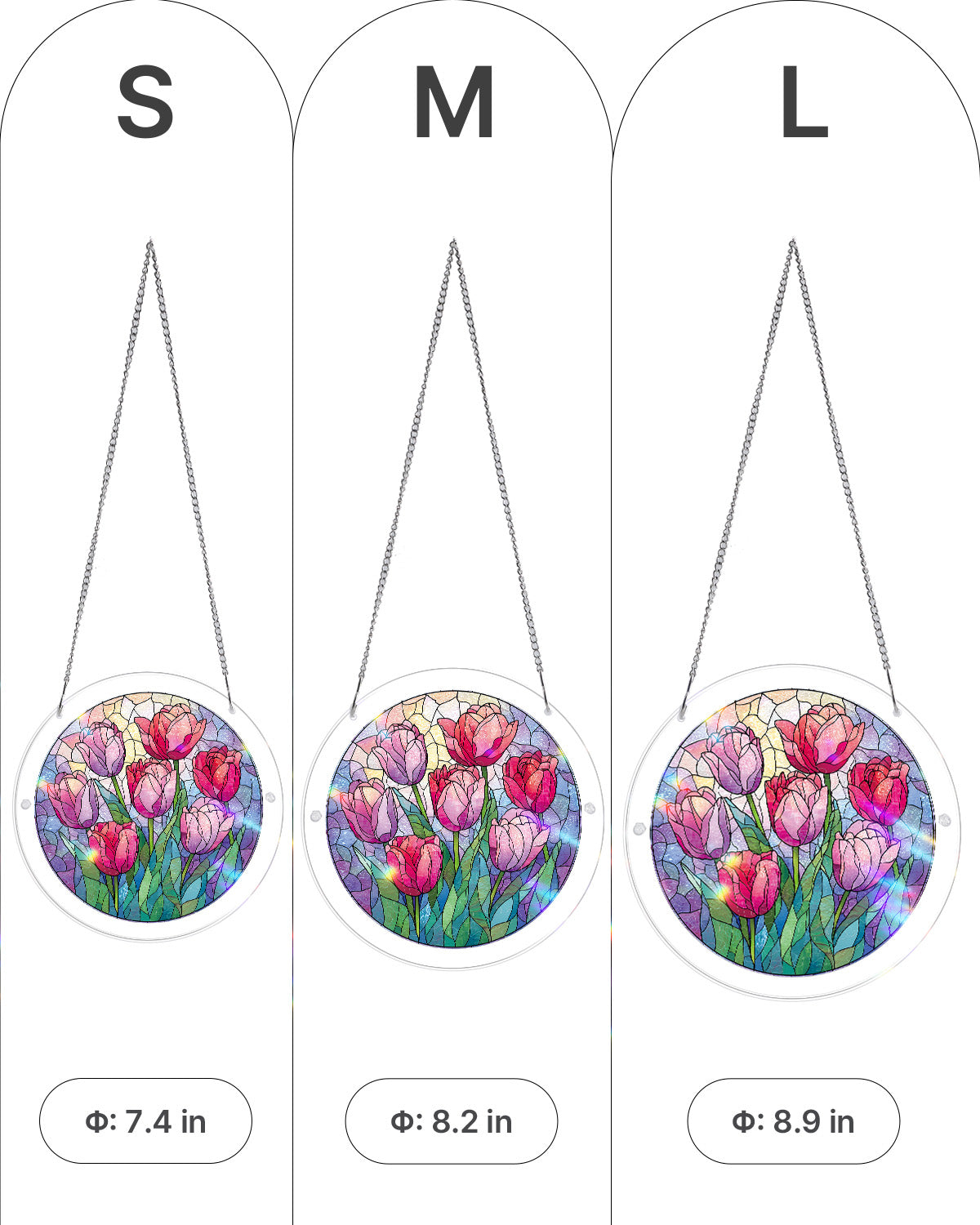 Morning Glow Tulips - Acrylic Window Suncatcher