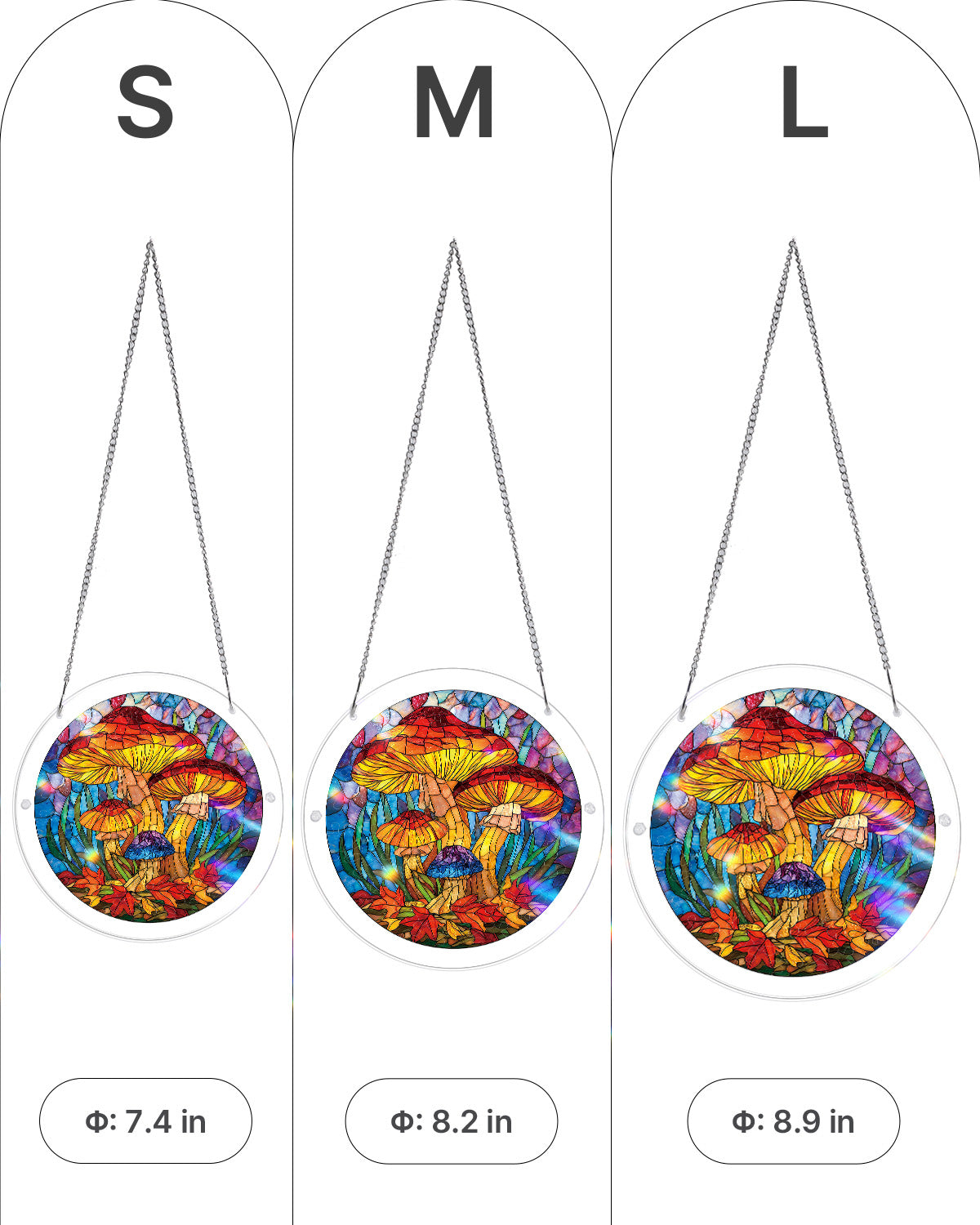 Mystic Mushroom Forest - Acrylic Window Suncatcher
