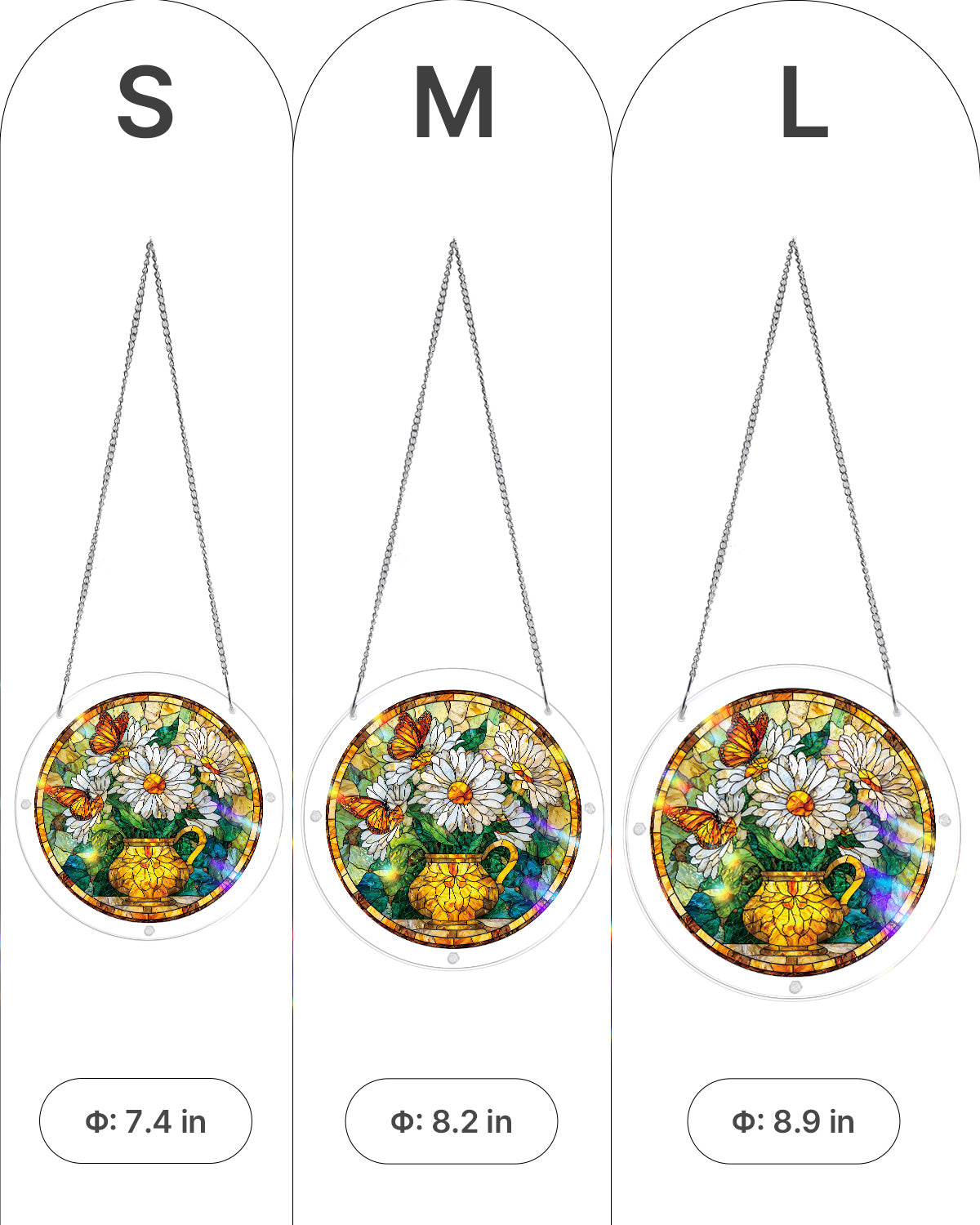 Daisy Butterfly Garden - Acrylic Window Suncatcher