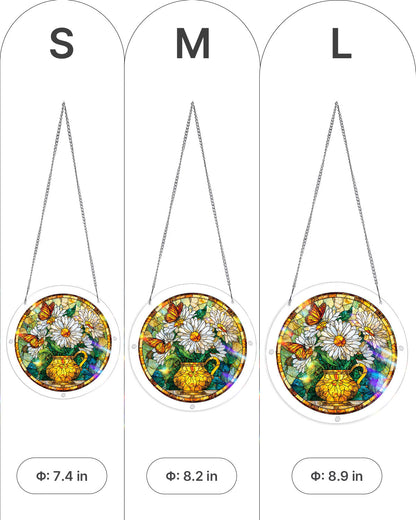 Daisy Butterfly Garden - Acrylic Window Suncatcher