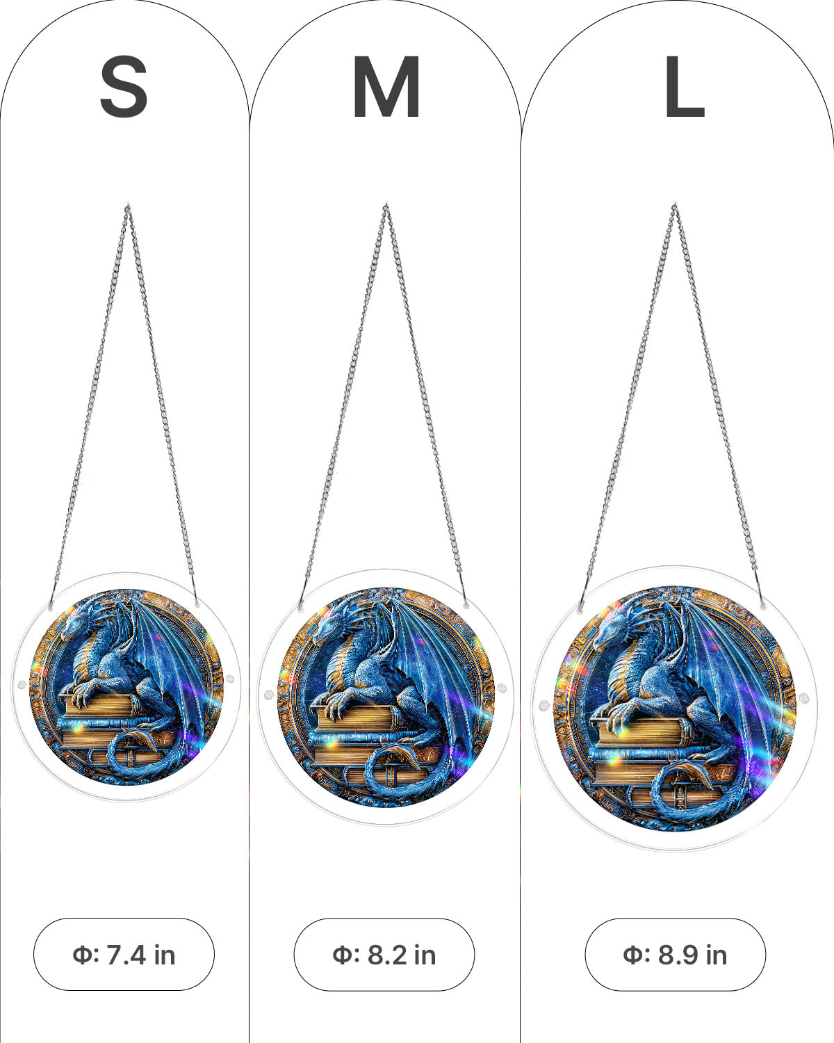 Dragon Realm Library - Acrylic Window Suncatcher