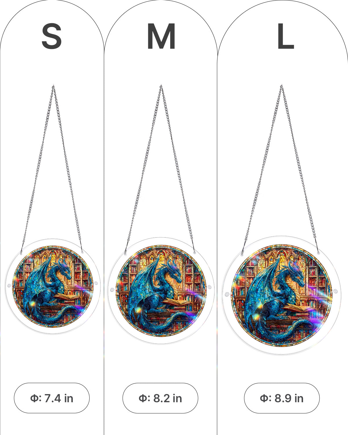 The Blue Dragon Library - Acrylic Window Suncatcher