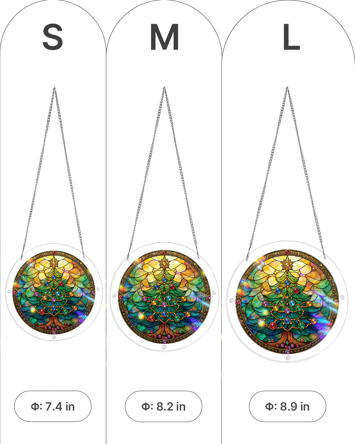 Jeweled Christmas Tree - Acrylic Window Suncatcher